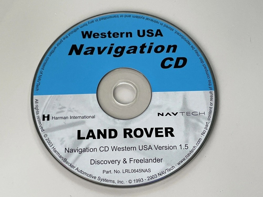 2002 2003 2004 2005 Land Rover Freelander Discovery II Navigation CD WESTERN MAP