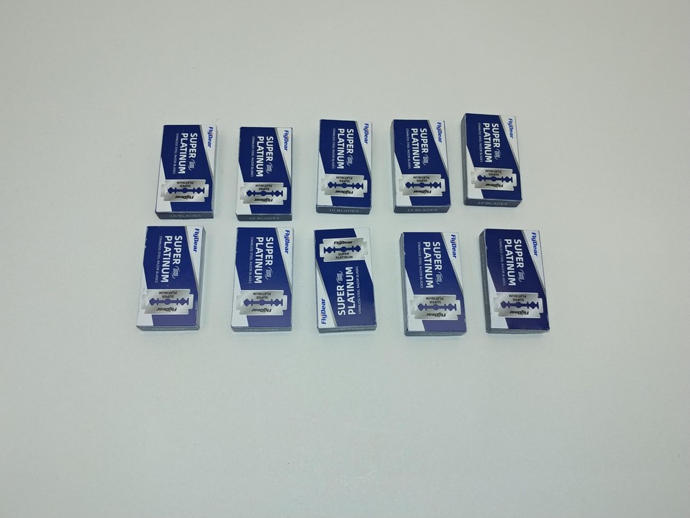 100x Fly Dear Super Platinum Double Edge Razor Blades Sampler Pack Stainless ...