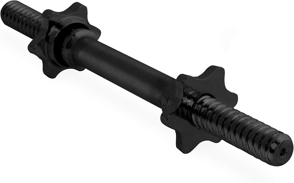 Barbell 14" Regular Dumbbell Handles Multiple Options Threaded W/ Collars Black