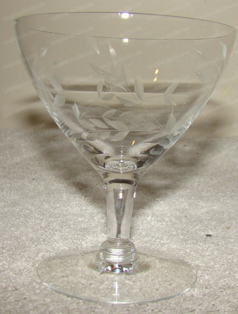 Miniature Etched Wheat CRYSTAL Stemware (2pcs) Cocktail, Wine...