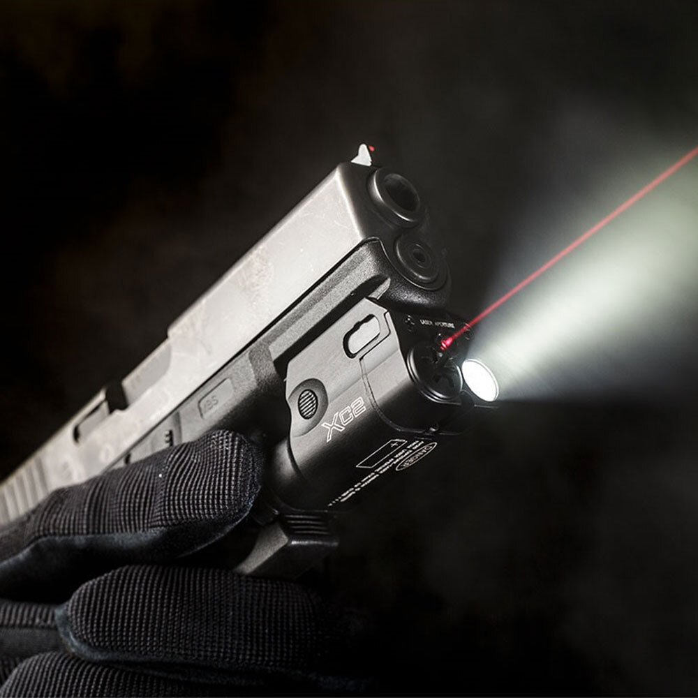 XC2 Weaponlight Compact Handgun Light with LED Lighting + Red Laser for Glock