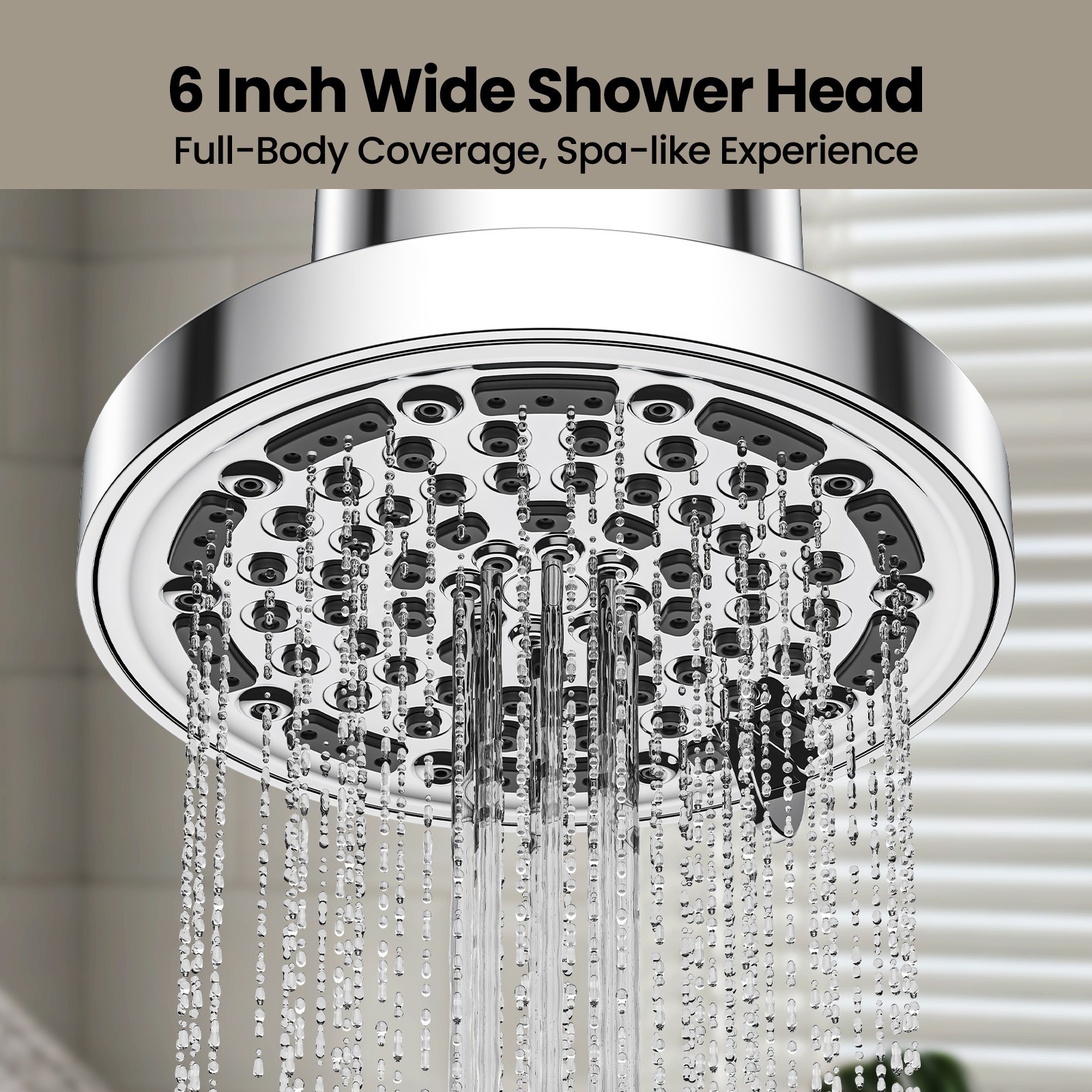 5 Spray Settings Filtered Shower Head with High Pressure & Water Softener