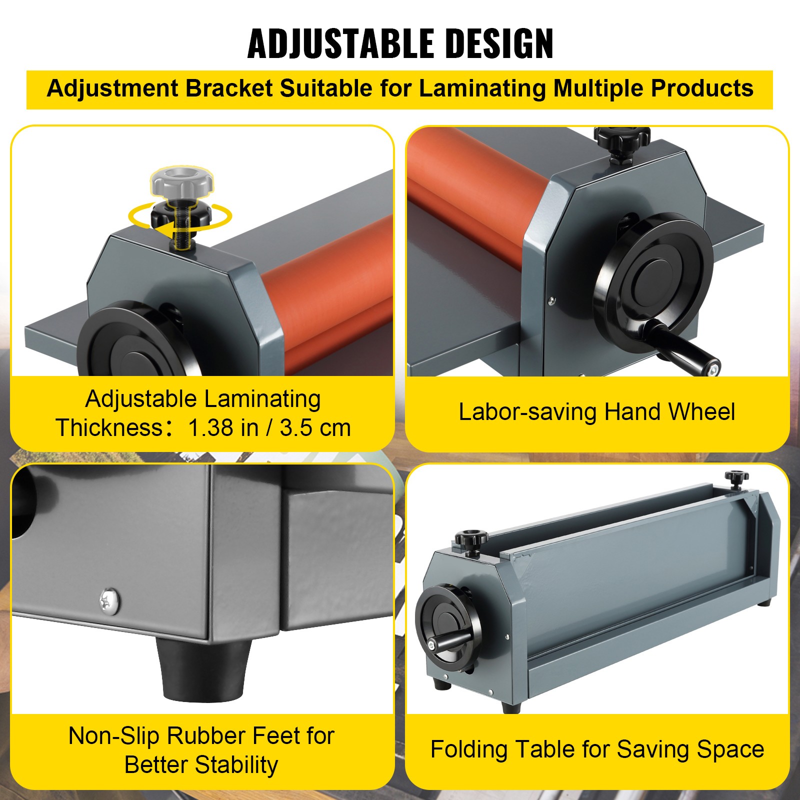 Uimoso 29.5" 750mm Manual Laminator Cold Roll Laminating Machine Photo Film