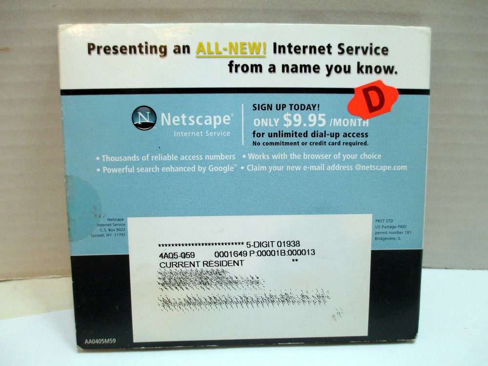 Netscape Internet Service Installation CD Dial-Up Access Circa 2004 NEW Sealed