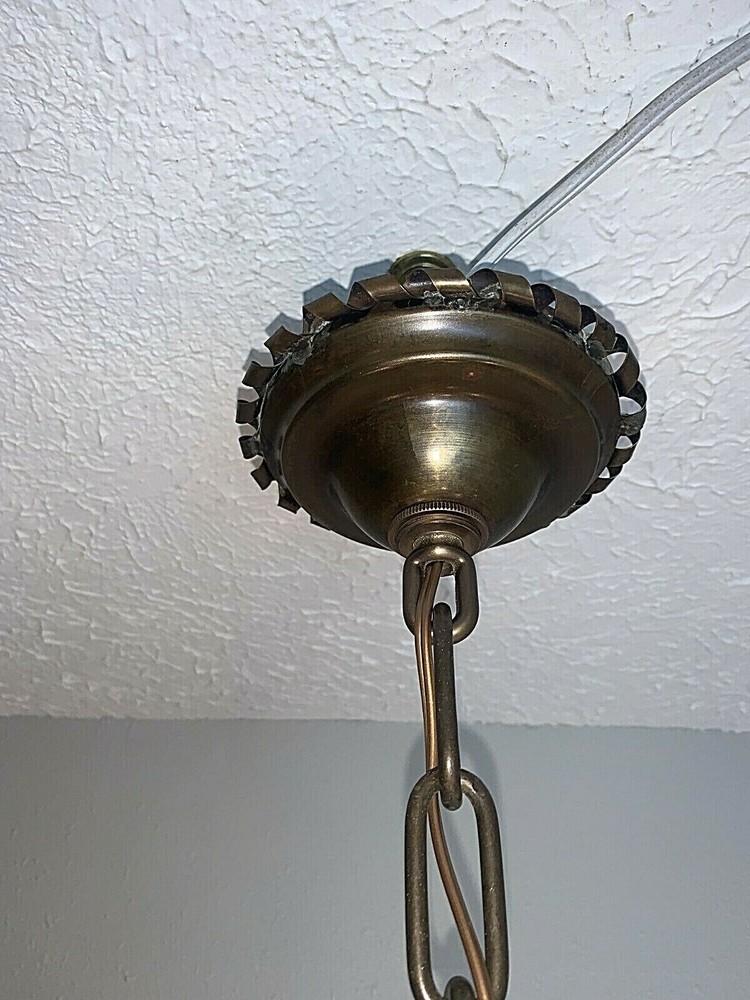 1930's HIGH QUALITY 5 LIGHT SOLID BRONZE MARITIME CHANDELIER