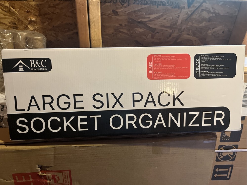 B &C Large Six Pack Socket Organizer New