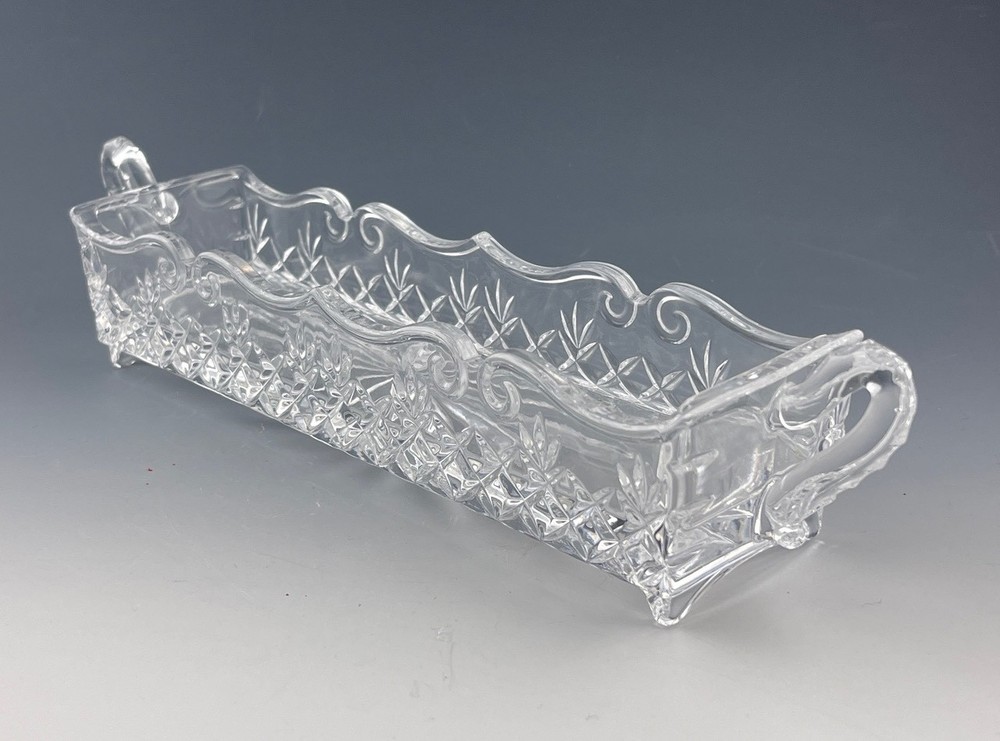 Cut Crystal Cracker Tray