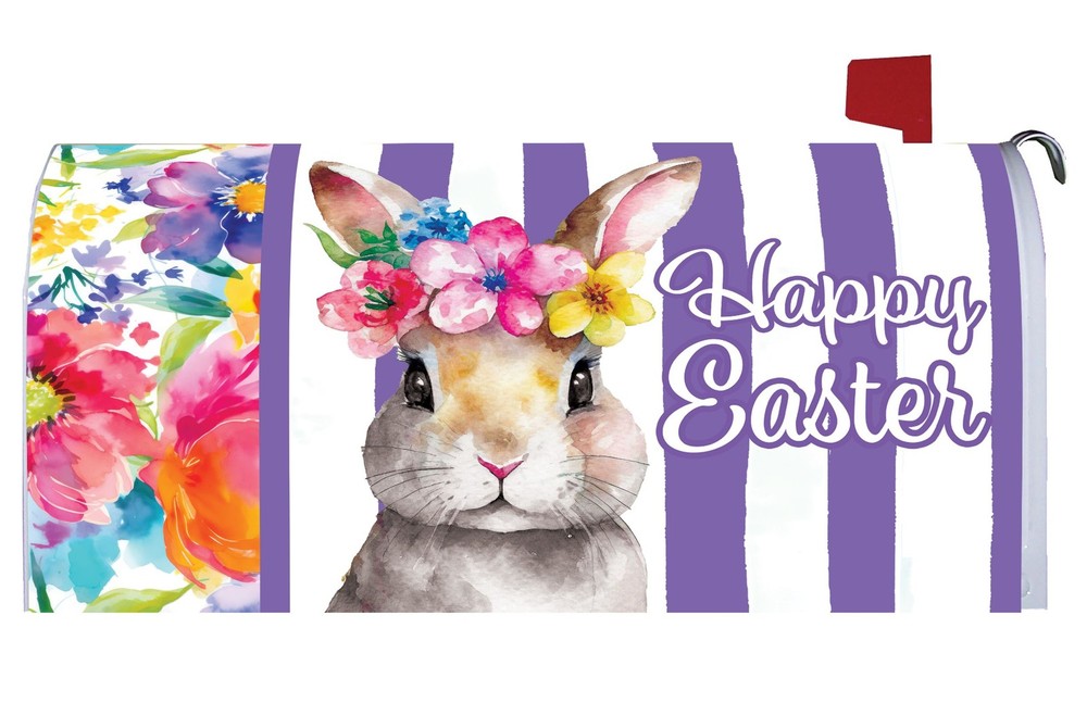 Floral Bunny Oversized Mailbox Cover