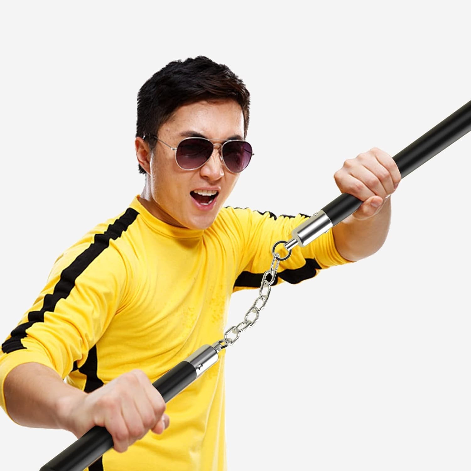 Professional Rubber Training Nunchucks with Steel Chain for Adults and Pros