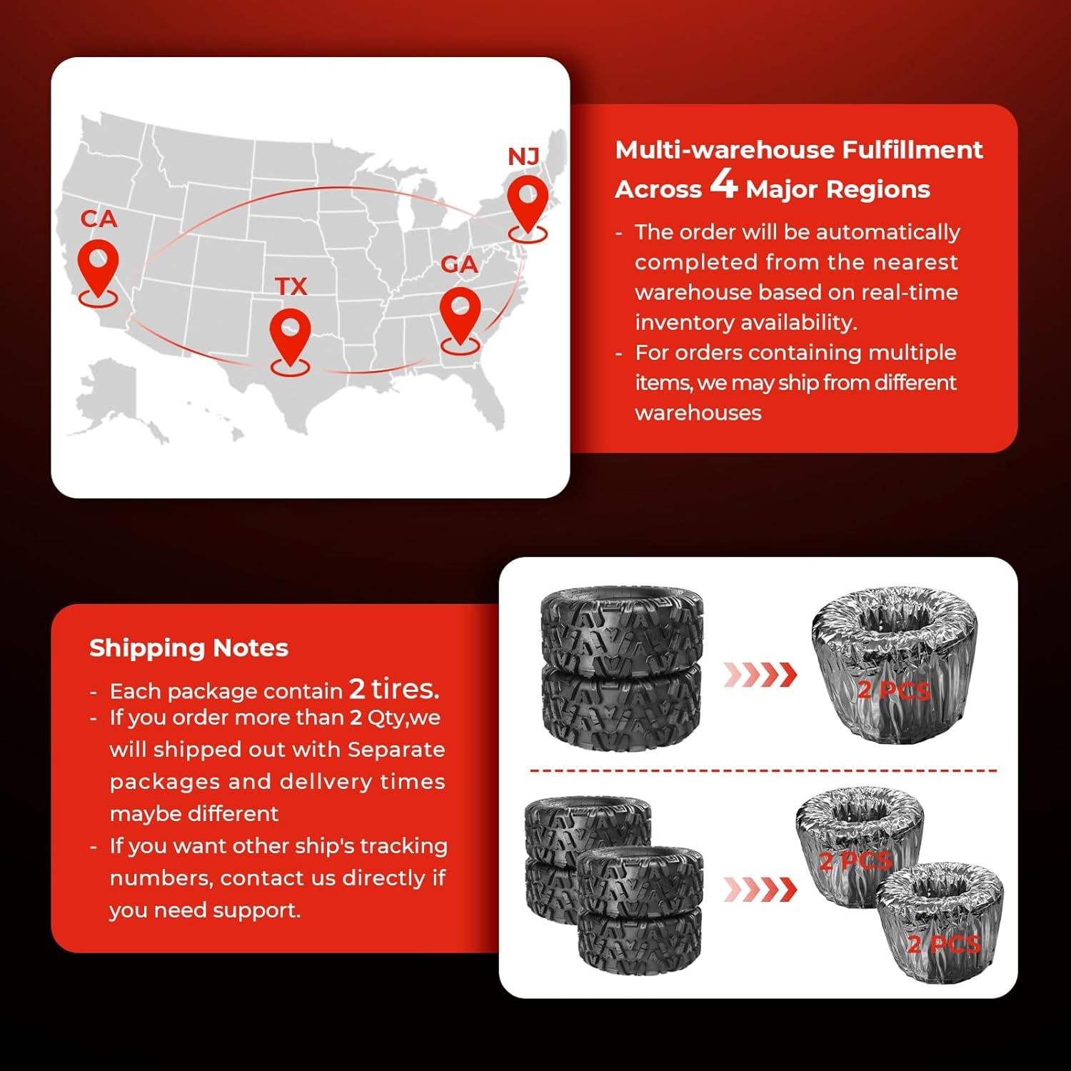 ATV/UTV Tires 25x8-12 Front & 25x10-12 Rear All-Terrain Mud Tires 6-Ply Set of 4