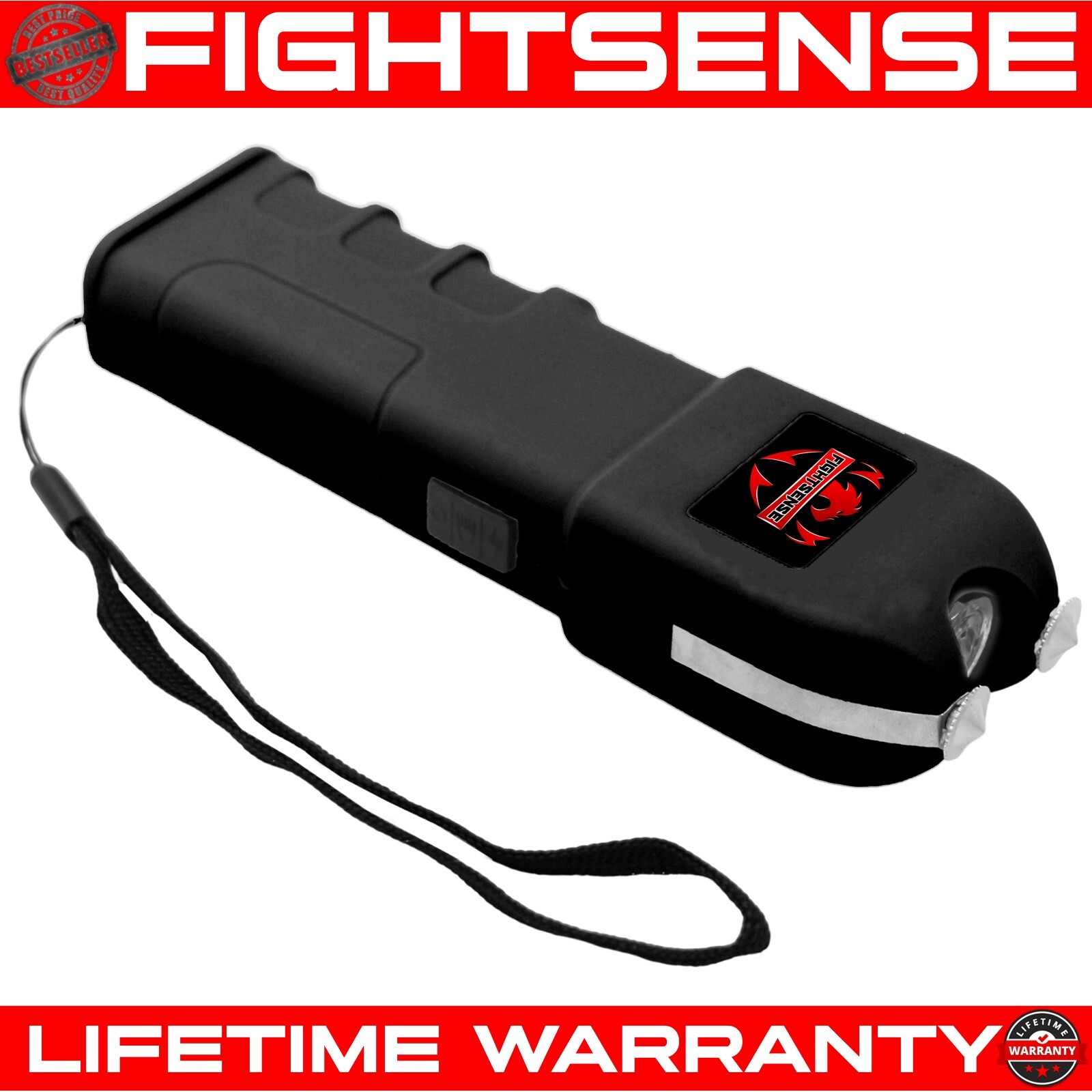 FIGHTSENSE mega Stun Gun VTS-989 - 600BV Heavy Duty Rechargeable LED Flashlight