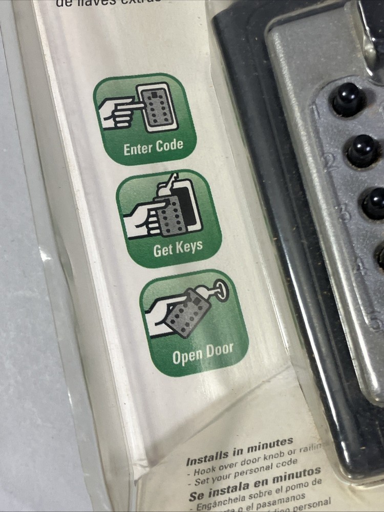 GE StorAKEY Spare Key Storage Black/Titanium Push Button