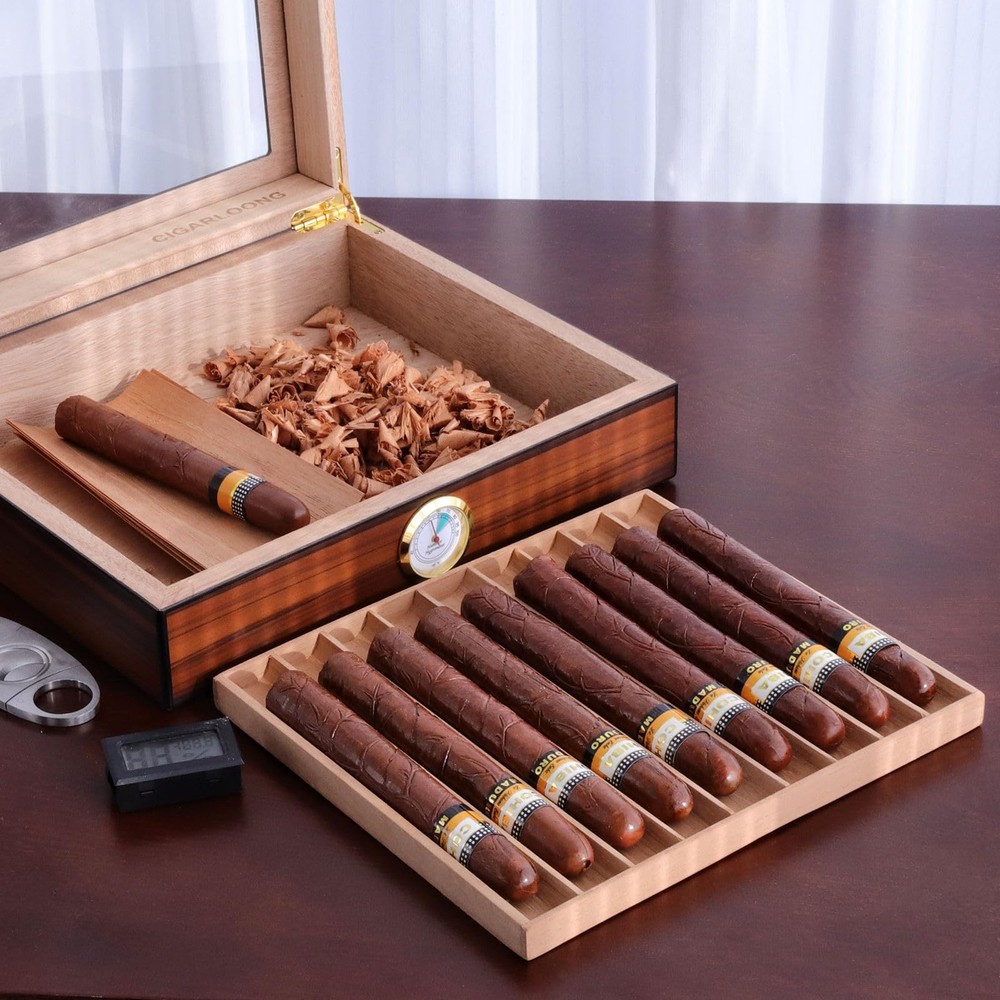Woho Spanish Cedar Cigar Tray for Display & Sharing, Natural