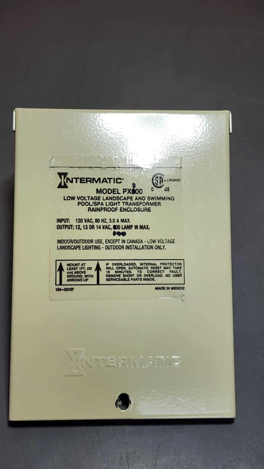Intermatic PX100 Low Voltage Pool/Spa Light Transformer 12, 13, 14V, 100W *Read