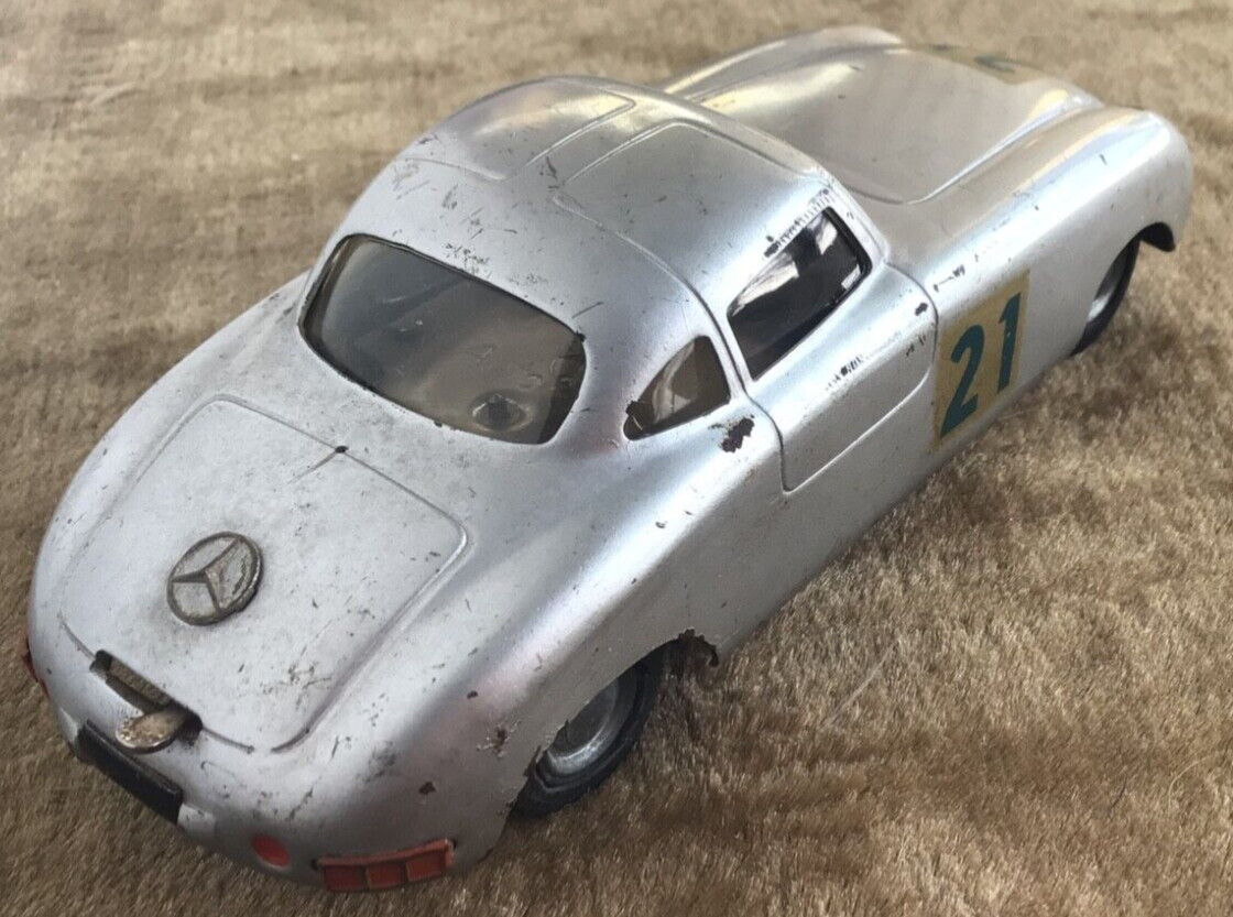 Dux Auto-Dux Clockwork Mercedes 300SL Pan-American 1950s Vtg Wind Up Car w/ Key