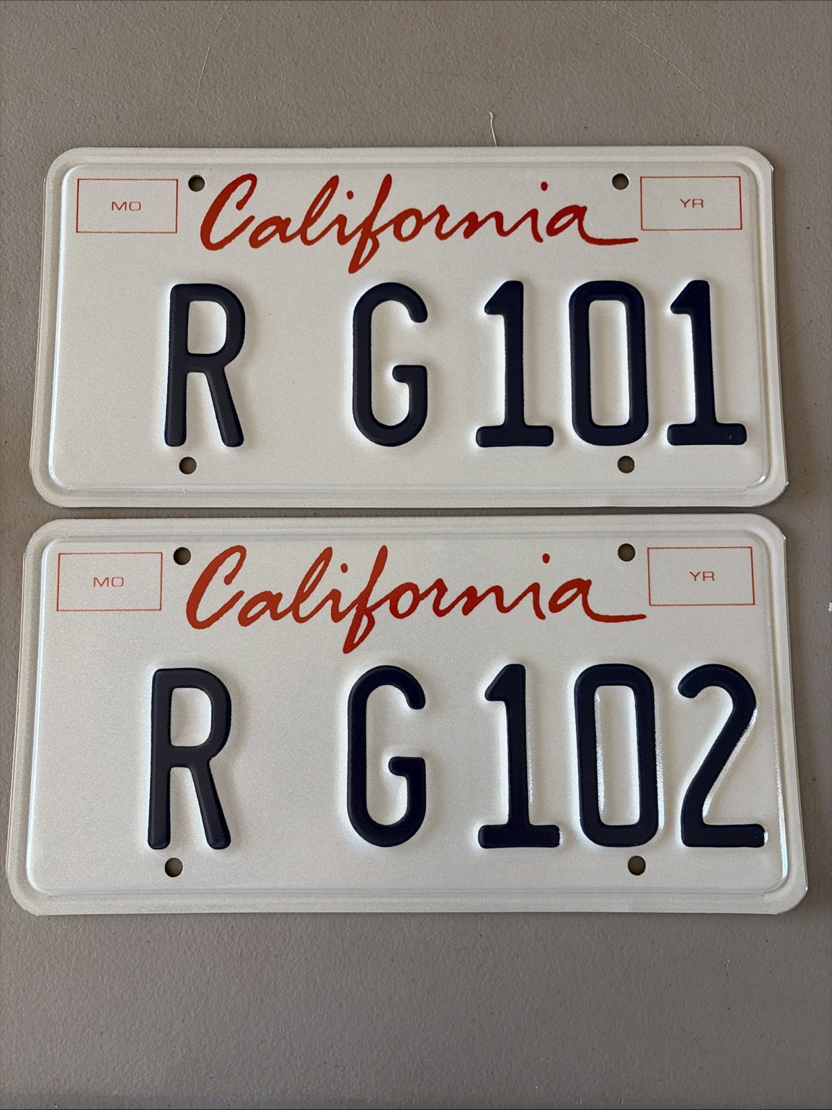 California License Plate Set Pair