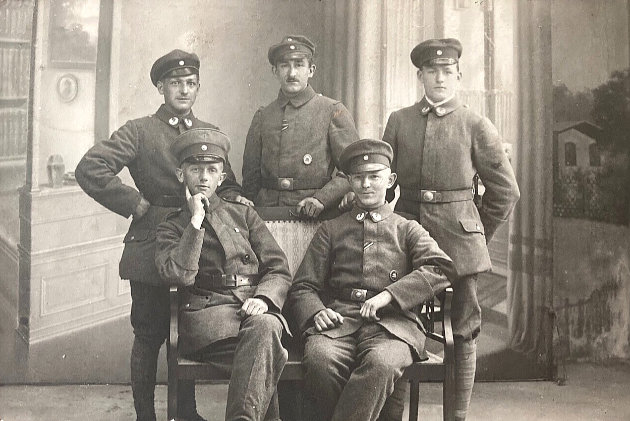RARE! POST-WWI GERMAN FREIKORPS LÜTZOW TROOPS 1919 ID'd PHOTO POSTCARD RPPC