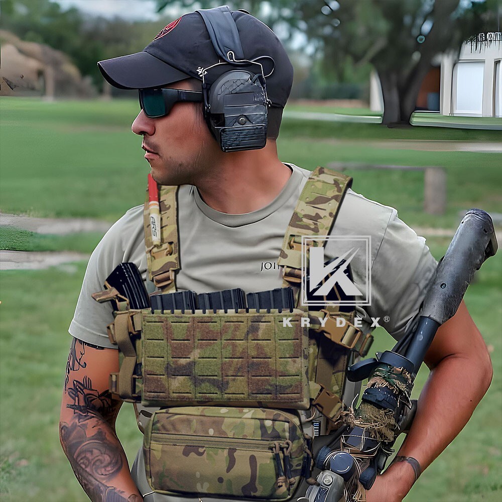 KRYDEX Micro Fight Shoulder Fat Strap & Back Strap Laser-cut Molle Strap Black