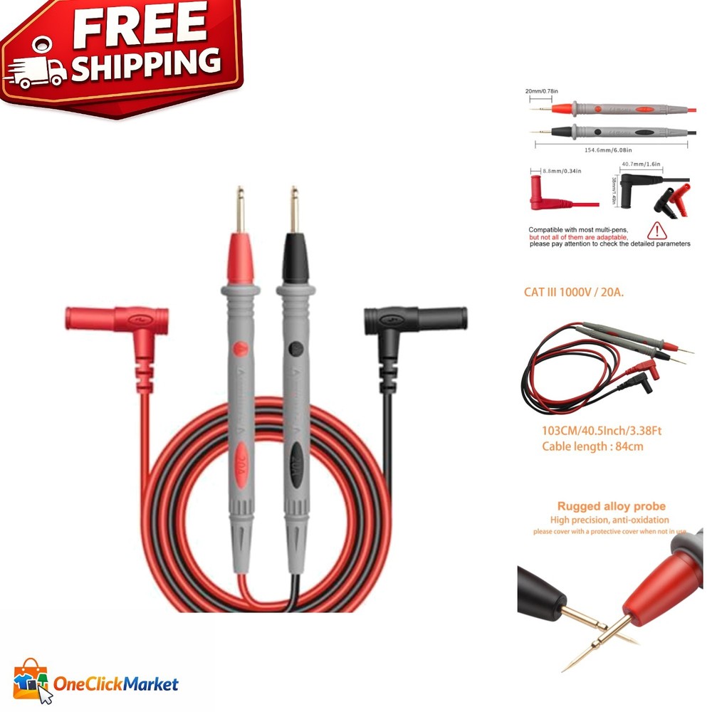 Precision Gold-Plated  Leads for Voltage, Current, and Resistance Testing