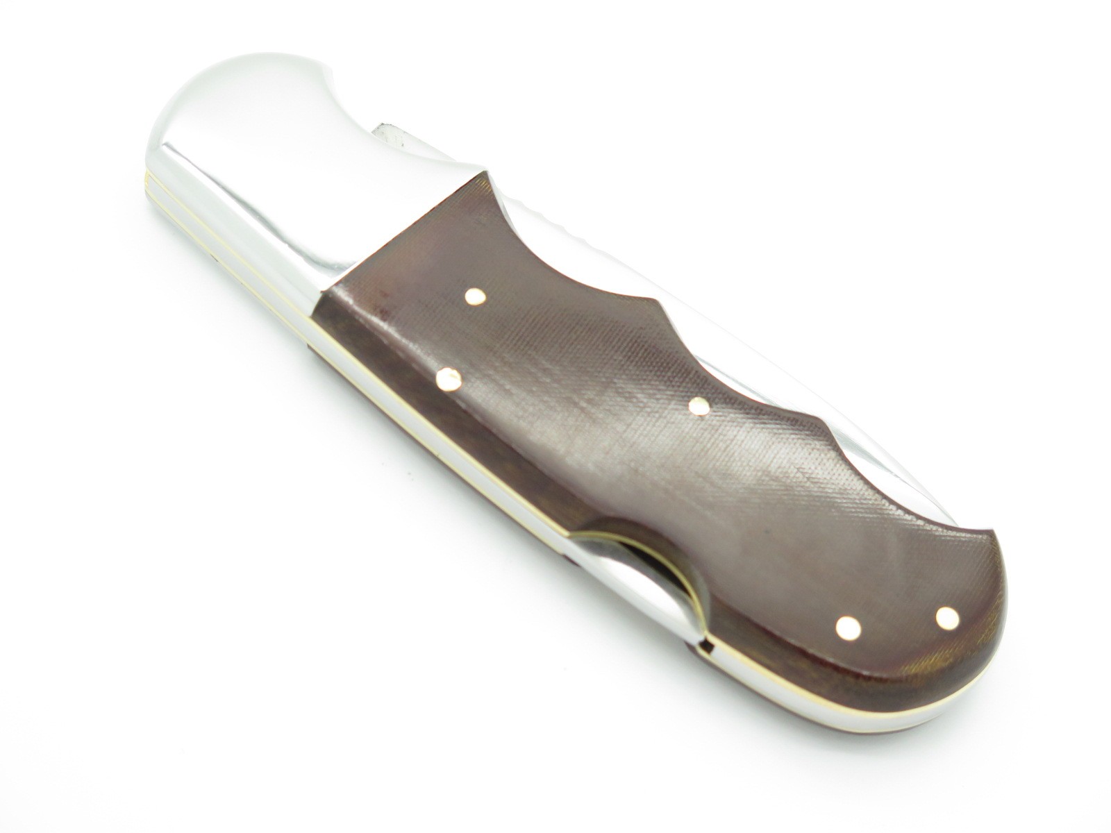 Vtg '70s Rhino Magnum Imai Seki Japan Folding Hunter Lockback Knife Unfinished#8