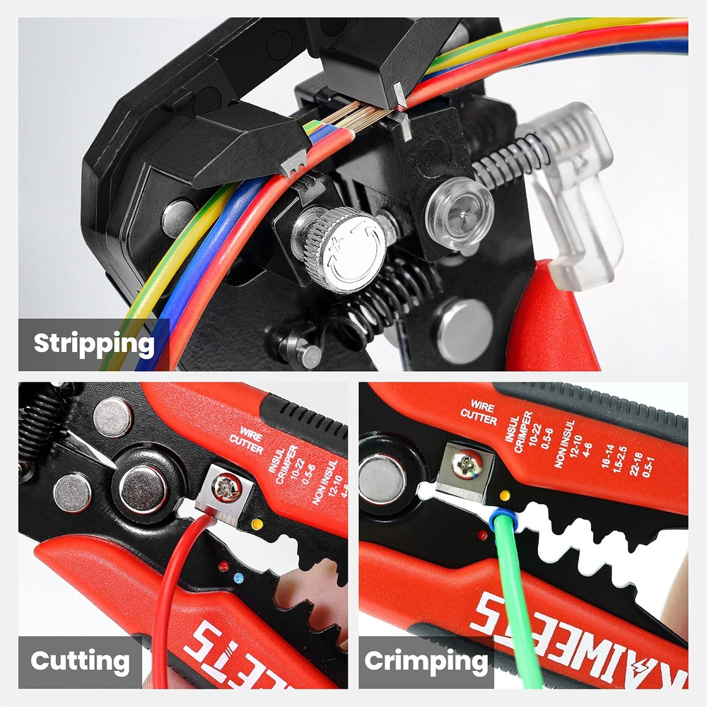 KAIWEETS Self Adjusting Wire Stripper - 3 in 1 Heavy Duty