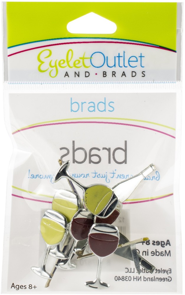 Eyelet Outlet Shape Brads 12/Pkg-Wine