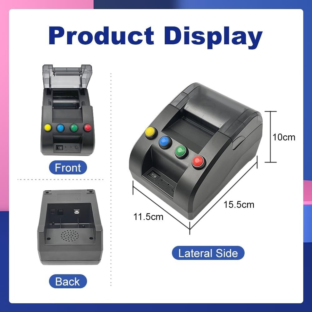 Take a Number Printer Ticket Dispenser Printer Ticket Machine with 57mm TP-4 Way
