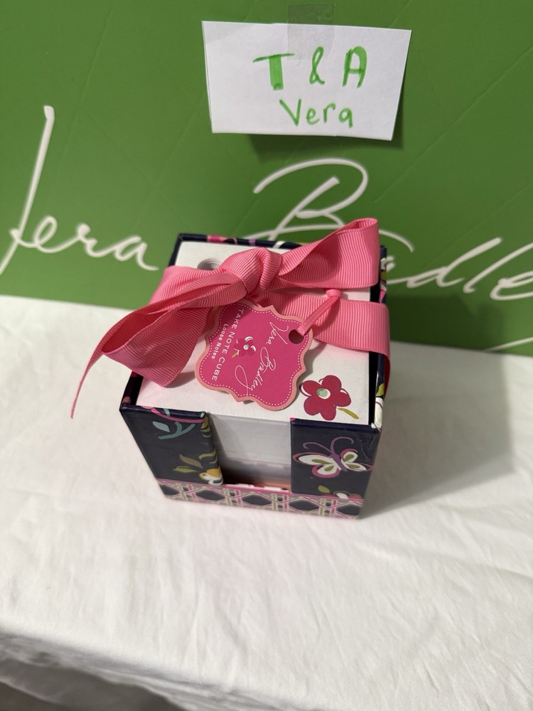 Vera Bradley Ribbons Take Note Cube Retired Pattern NWT