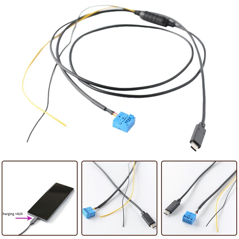 For golf 6 Car Audio Interface Charging + AUX Audio Input Black ABS Material
