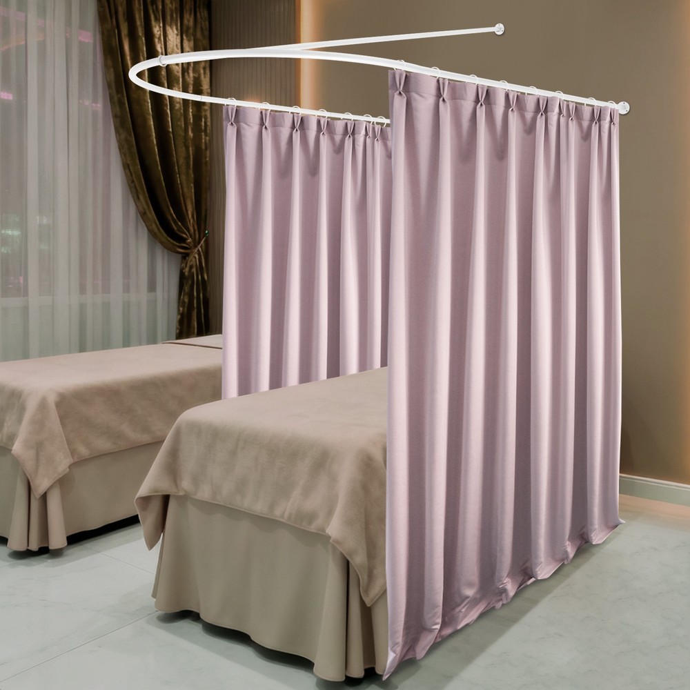 U-Shaped Privacy Partition Curtain Rod for Versatile Space Separation