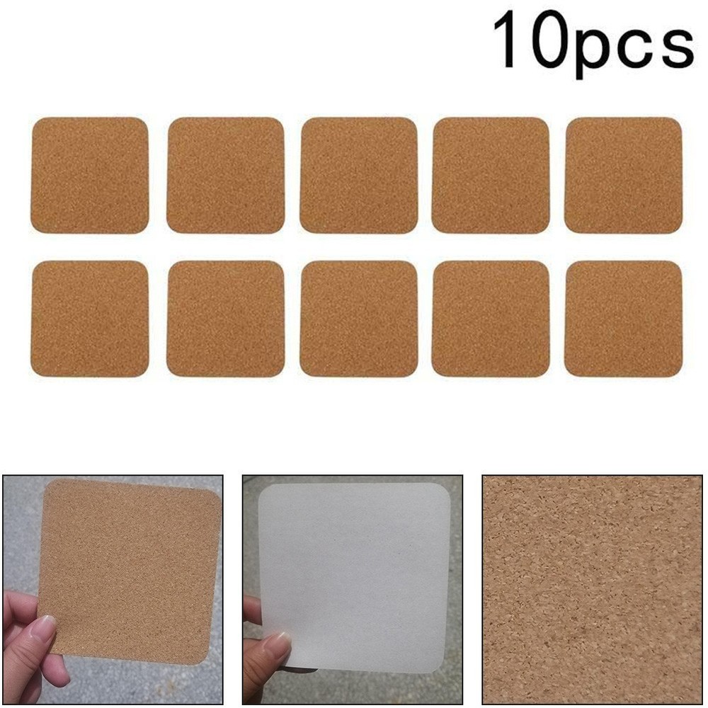 DIY Projects Cork Coasters 10Pcs Square Cork Mat for Crafting and Creativity