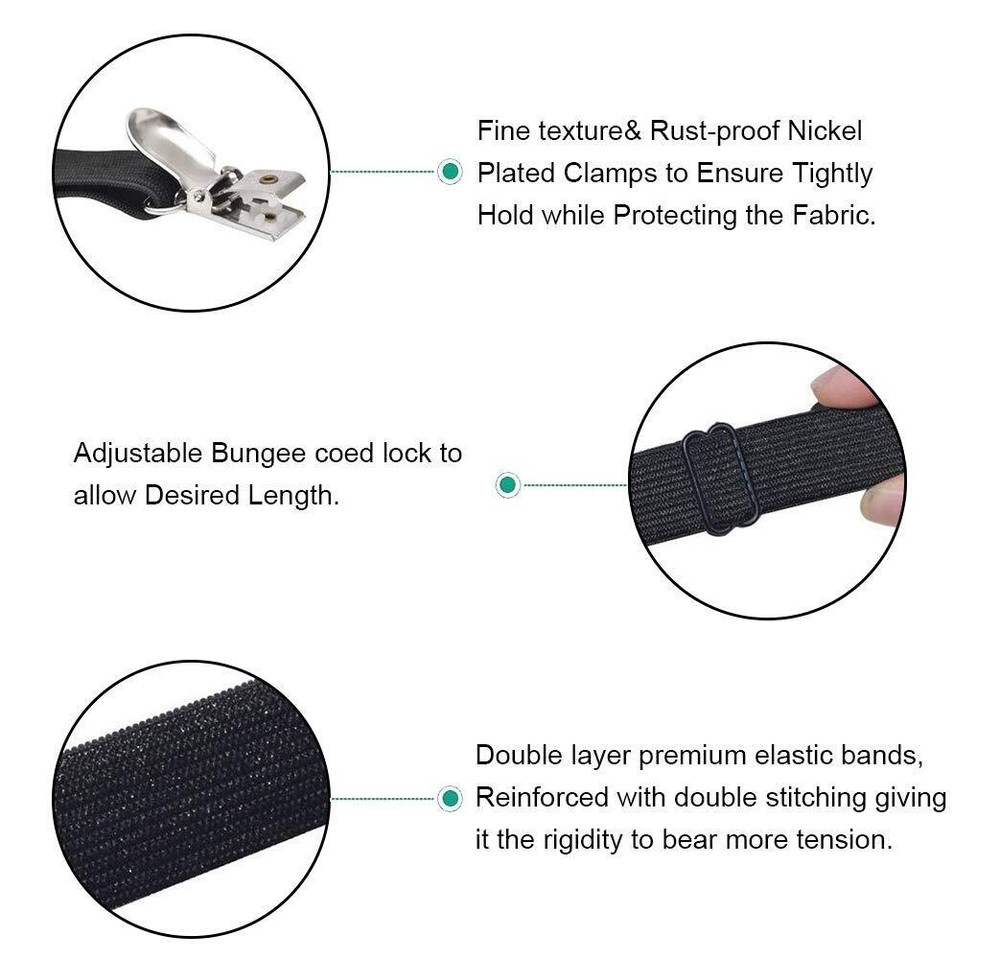 4pcs Adjustable Bed Sheet Straps Clips Elastic Mattress Sheet Fasteners Holder A