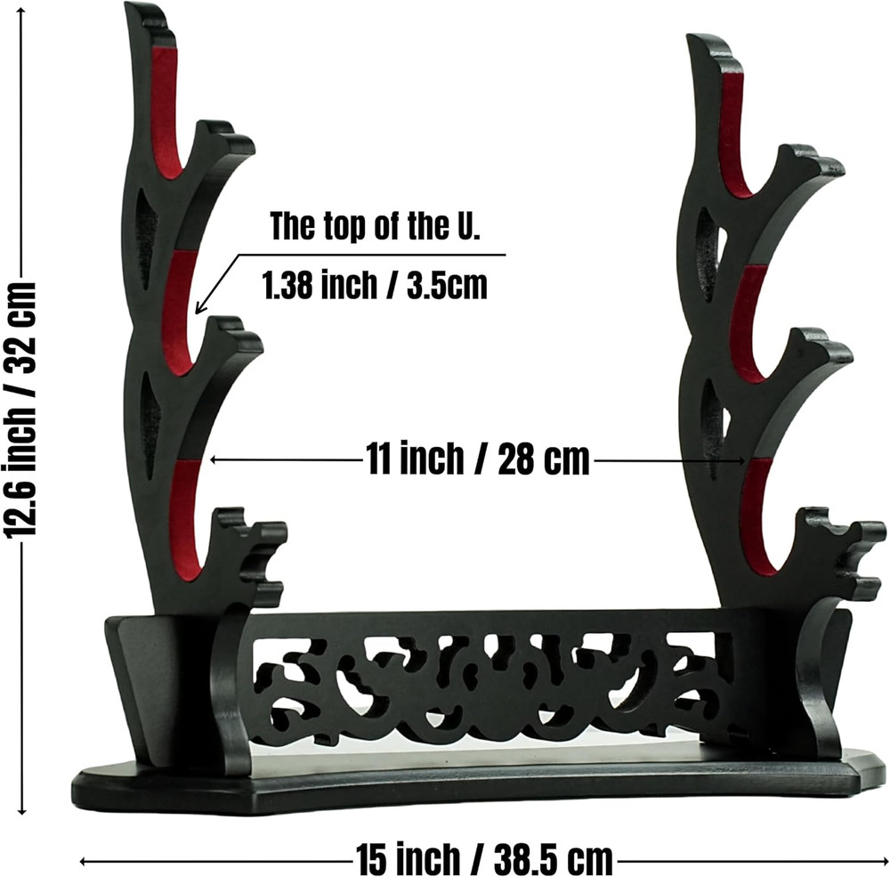 Sword Stand Hollow Pattern Sword Rack, Katana Stand Wands Display Stand, Samurai
