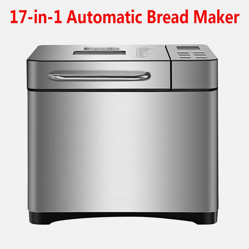 17-in-1 Automatic Bread Maker 2LB 650W Stainless Steel Bread Machine