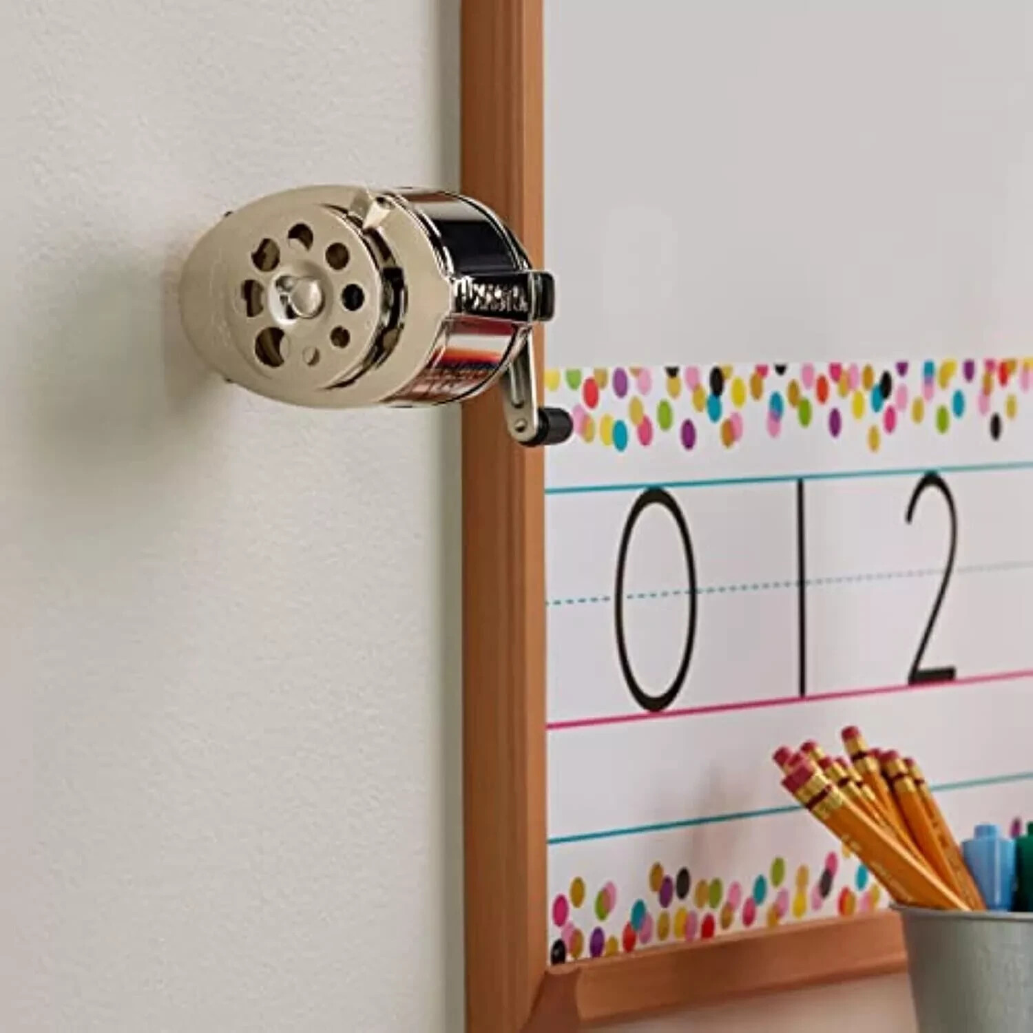 Pencil Sharpener Wall Mount Manual Crank School Vintage Look Boston Metal Desk