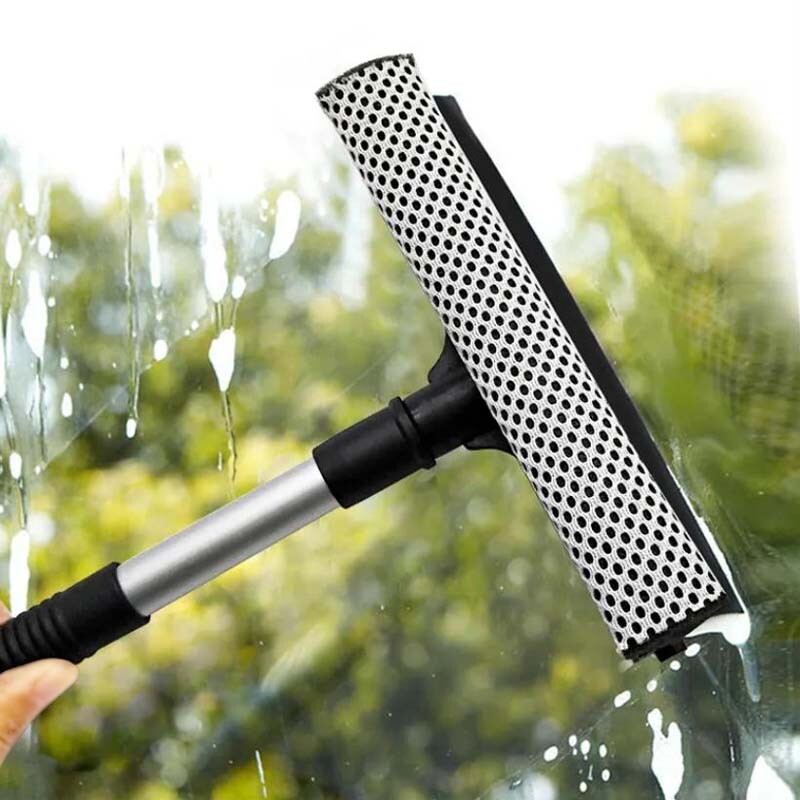Handle Car Window Brush Windshield Squeegee Scraper Wiper Cleaner Double Surface