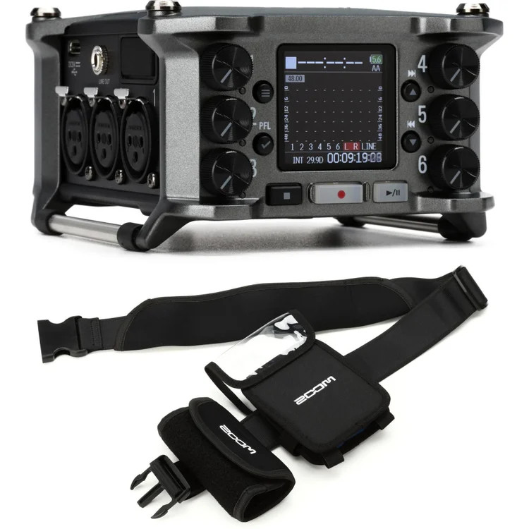Zoom F6 Multitrack Field Recorder and Case Bundle