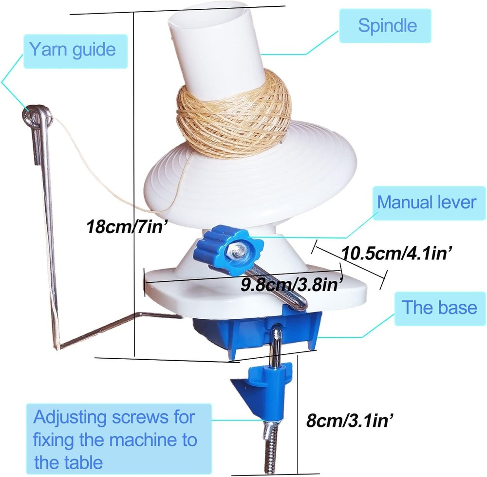 Yarn Ball Winder Hand Operated Winding Wool Machine String Ball...