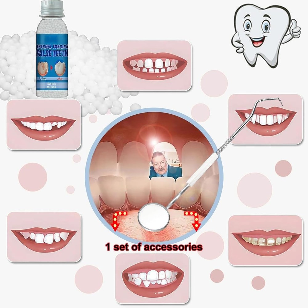Fake Teeth Replacement Kit,Tooth Provisional Kit for Missing & Broken Teeth