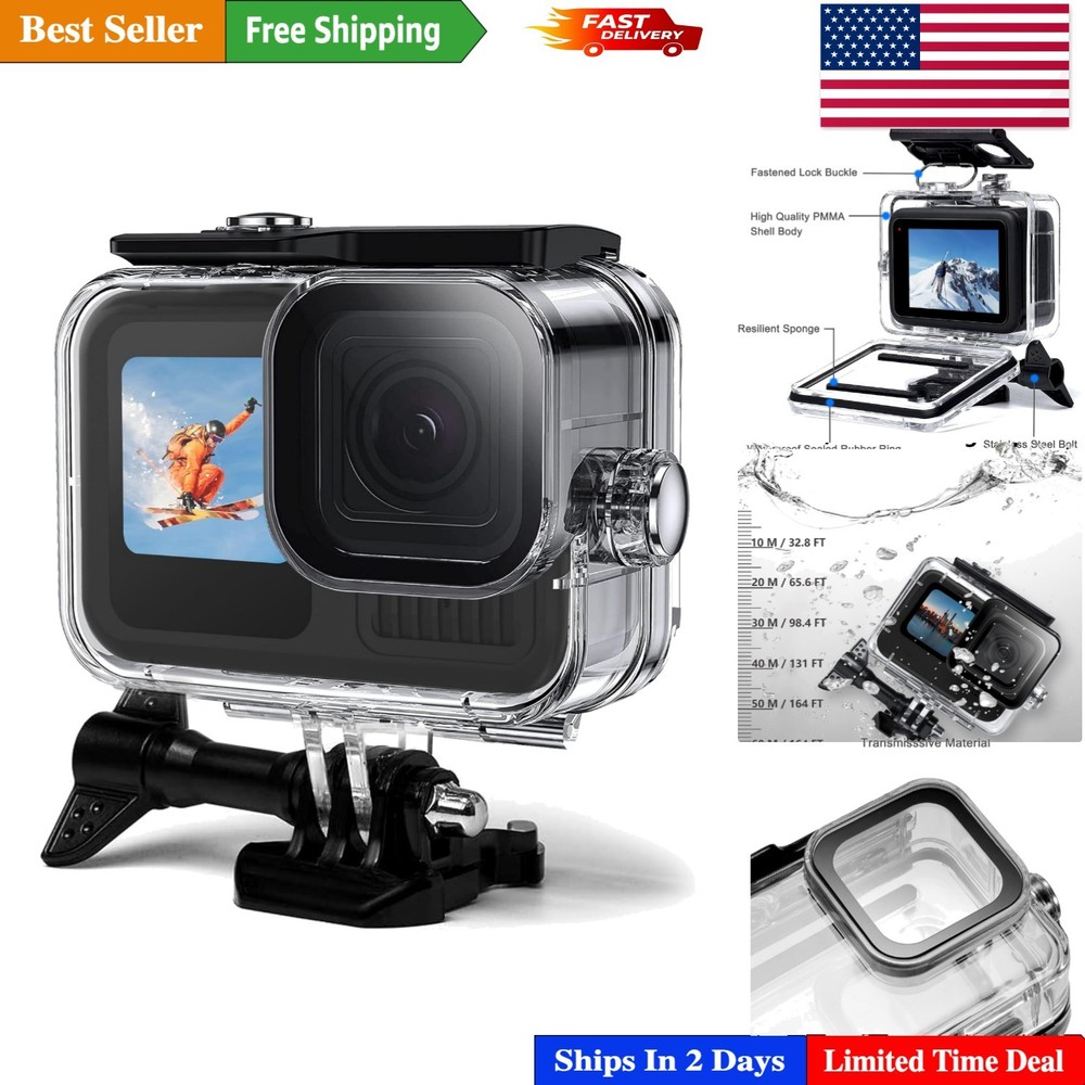 Ultimate GoPro Hero Waterproof Case - 60m Depth, Quick Release Mount Included