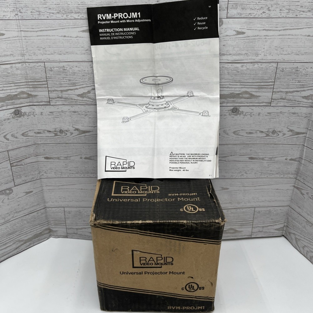 Rapid Video Mounts RVM-PROJM1 Universal Projector Ceiling Mount Open Box