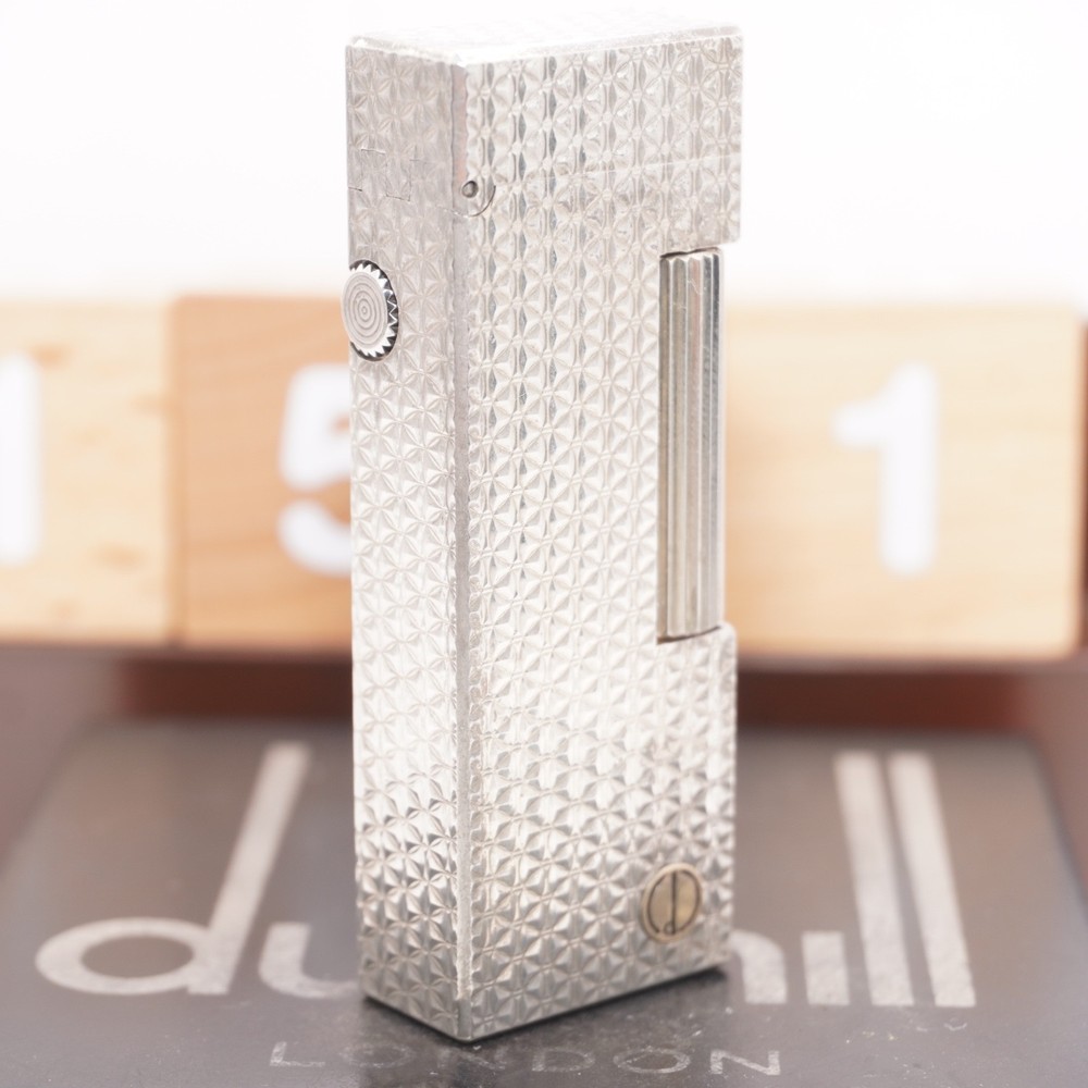 Dunhill Lighter Silver Botanical Pattern_Ultrasonically Cleaned_Working