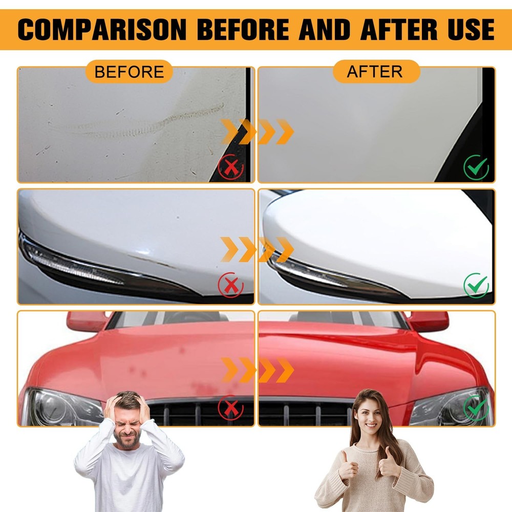 2Pcs Car Scratch Remover Wax, Universal Premium Polishing Compound for Deep S...