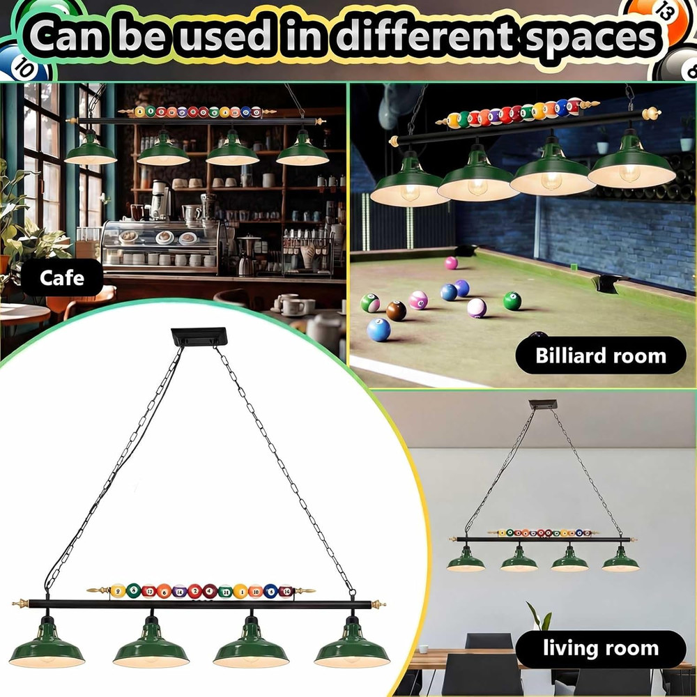 Adjustable Pool Table Lights for 7'-8' Billiard Light Hanging Pool Table Fixture
