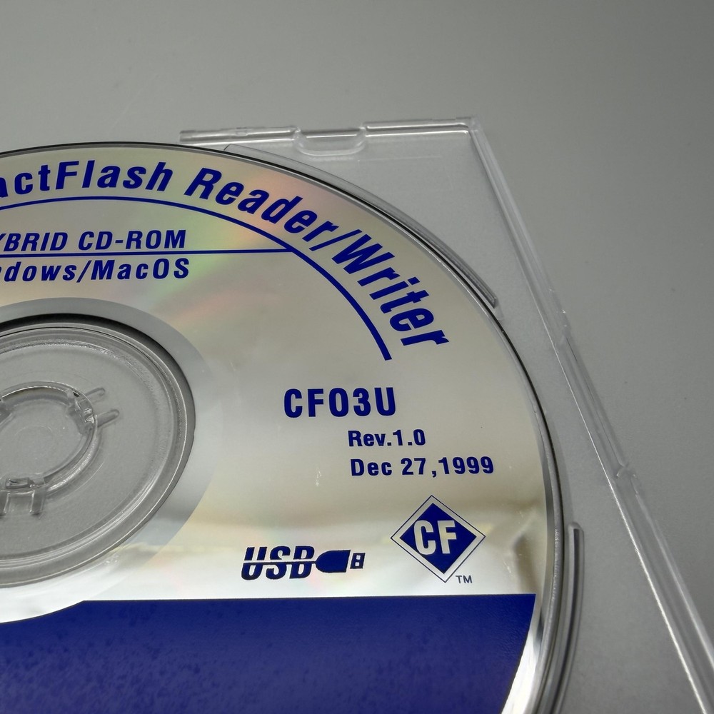 Vintage 1999 RATOC CompactFlash Reader/Writer CF03U Hybrid Driver CD Windows Mac
