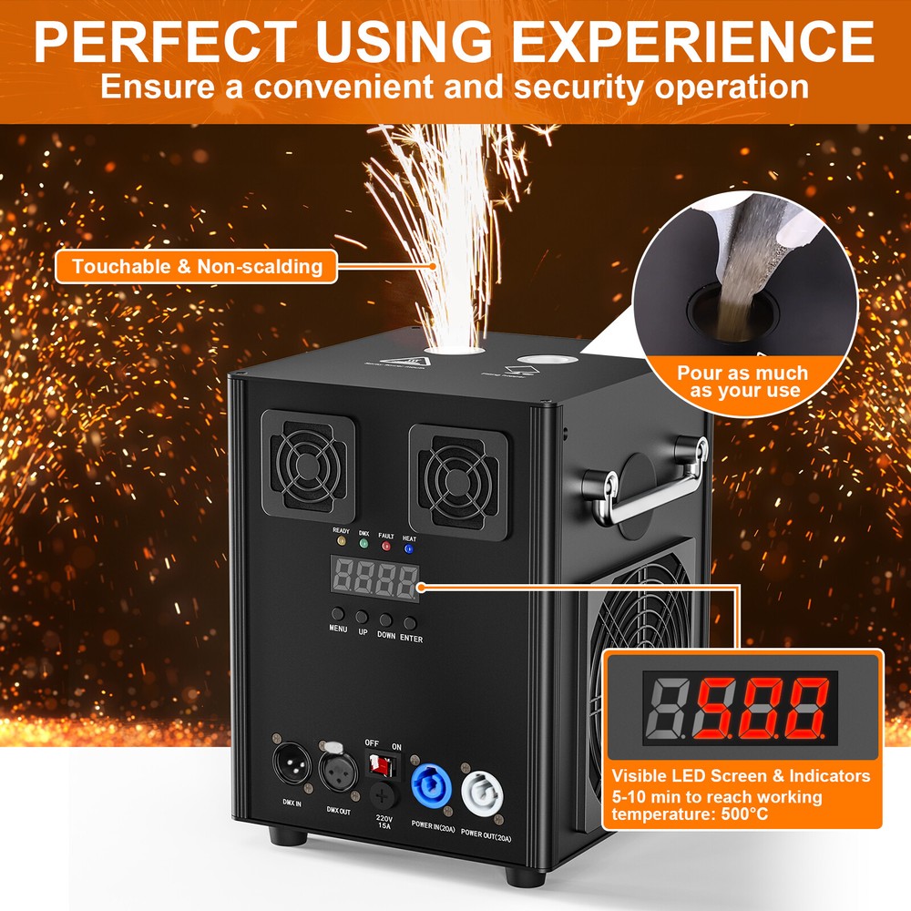 2PCS 700W Cold Spark Machine Stage Effect DMX Firework DJ Event Party Wedding US