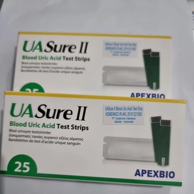 UASure II Uric Acid Meter Test Kit Uric Acid Gout - Tool & 25 Test Strips