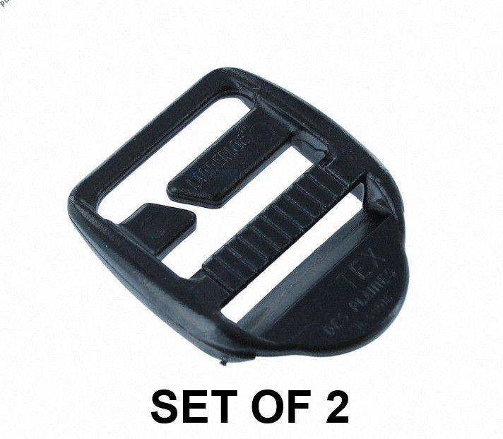 SET OF 2 ITW FASTEX Split Loop Ladderlock - Stuff Sack Buckle Repair BLK