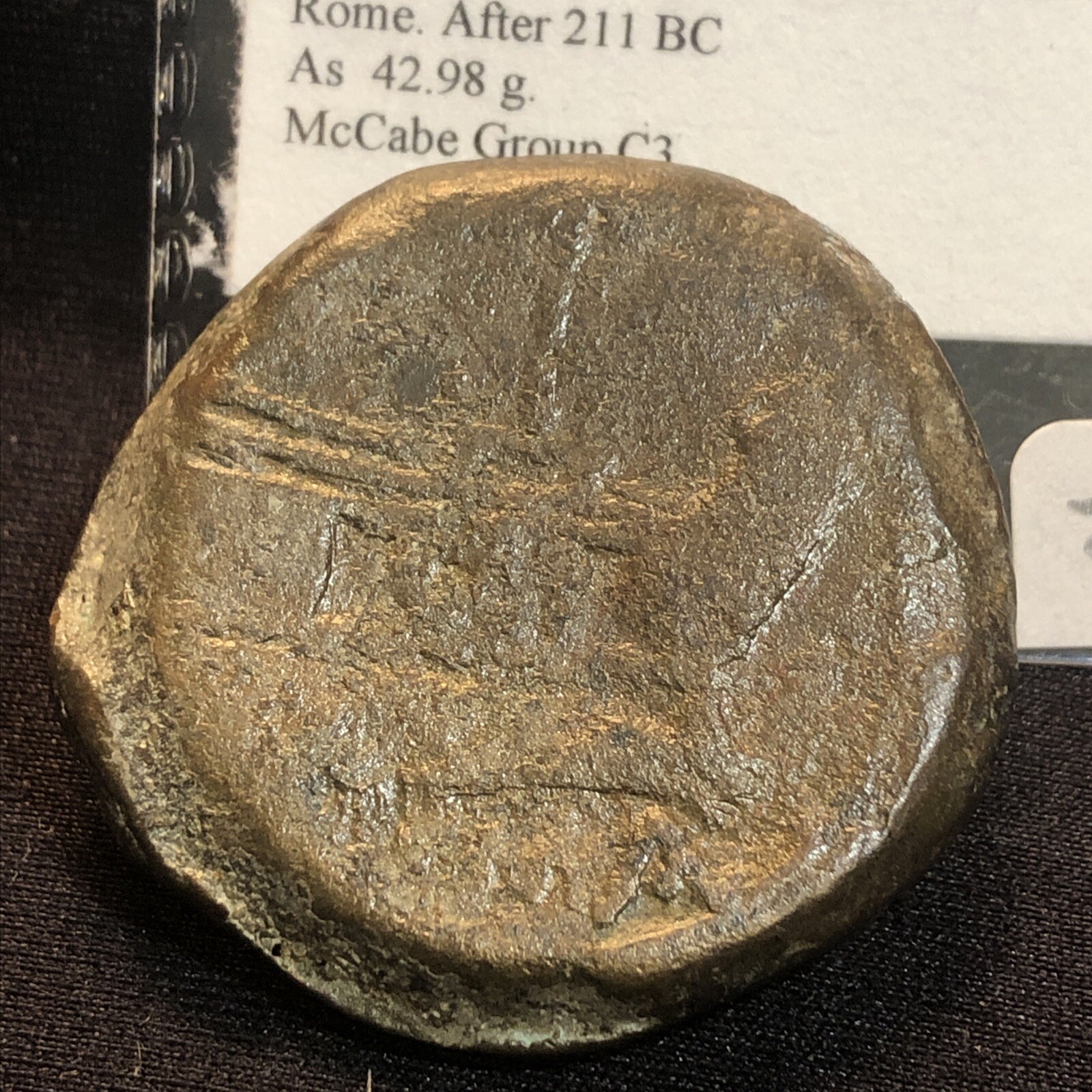 Roman Republic Bronze Rome After 211 BC - Anonymous Janus Rev Galley 42.98 Gram