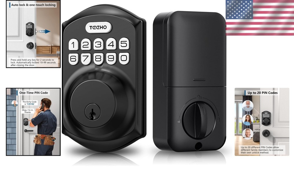 Ultimate Smart Deadbolt Lock - Keypad Entry, Auto Lock, Easy Setup, Black Finish